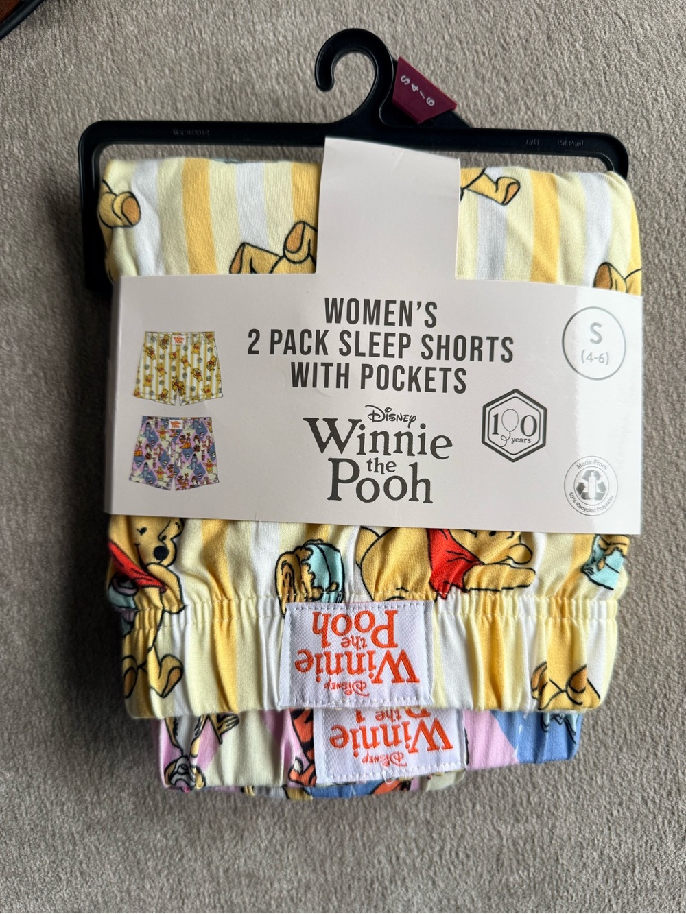 Disney Winnie the Pooh Women's Yellow Sleep Shorts - 2 Pack NWT Size Small